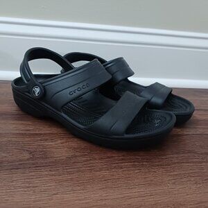 Crocs Classic Slide Sandals w/ Heel Strap 200445 Unisex Mens 9 Womens 11 Black